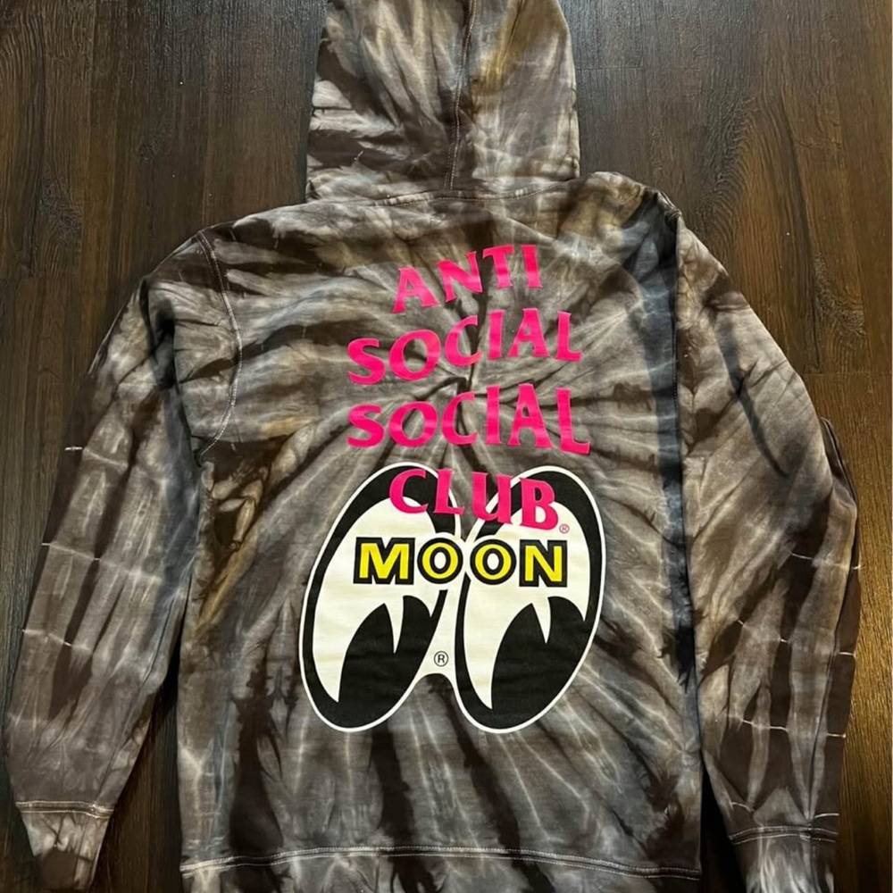 AntiSocialSocialClub x Mooneyes Stacked Hoodie Black Tie Dye